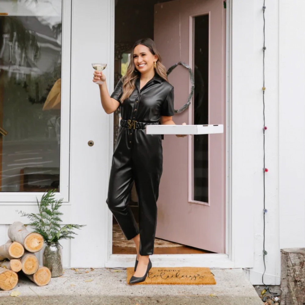 Smash + Tess The Midnight Mood Un-Real Leather Romper